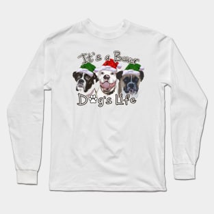 Christmas Boxer Dog Life Long Sleeve T-Shirt